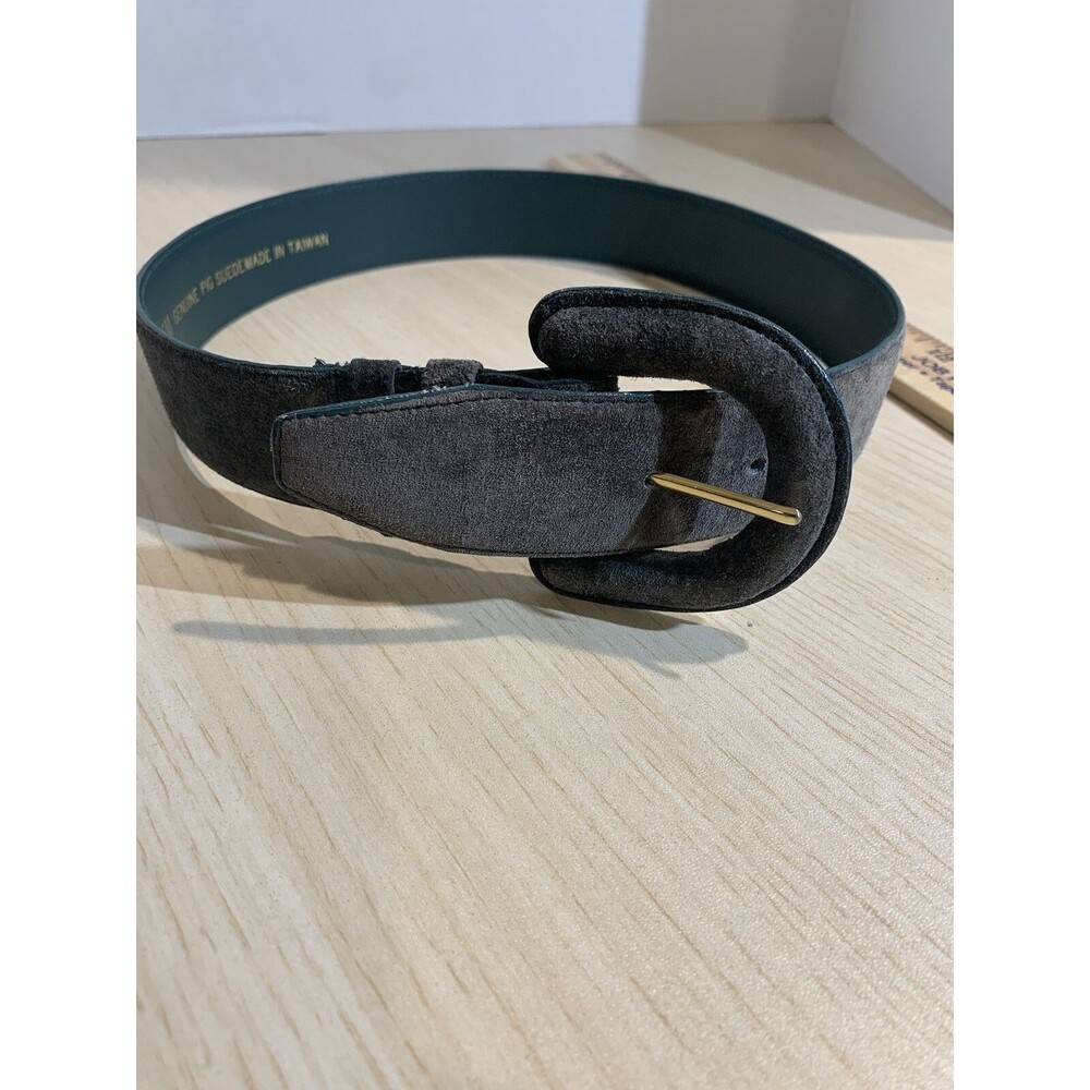 VINTAGE 90s HONORS Gray PIG SUEDE LEATHER BELT WOMEN'S SIZE SM SMALL
